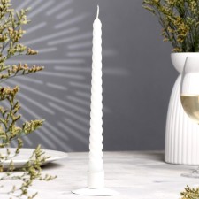 Candle twisted, 2.2x 25 cm, white, 