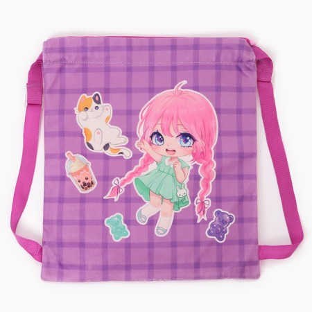 Children's Bag "Anime", 35 × 30 cm, purple color-1