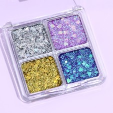 A set of eyelids with a glitter of 4 colors