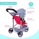 Stroller for dolls, metal frame, three -wheeled