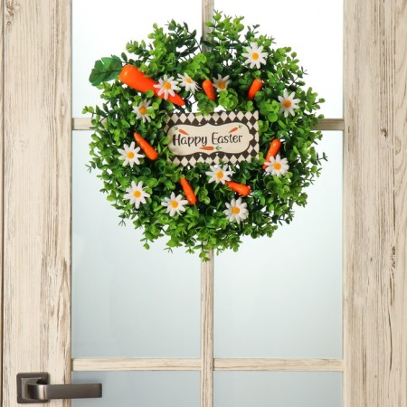 The wreath on the interior door "Easter with carrots" d = 40 cm