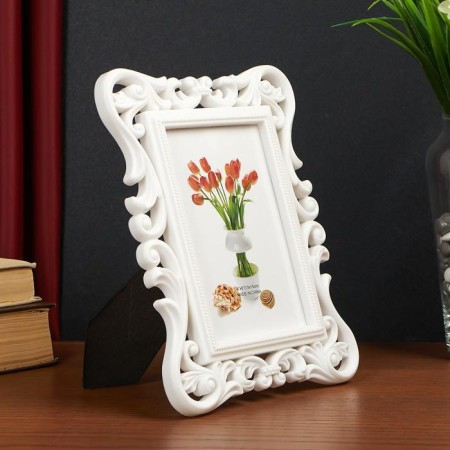 Photo frame plastic 10x15 cm "curls" white 22.5x17 cm-1