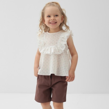 Blouse for Minaku girl, white color, height 122 cm