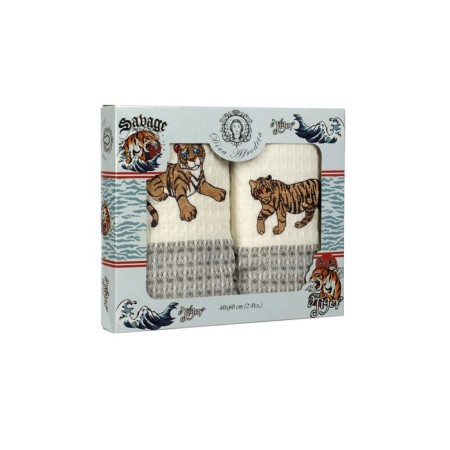 A set of wuffed napkins Diva Afrodita "Tiger", size 35x50 cm, 2 pcs-1