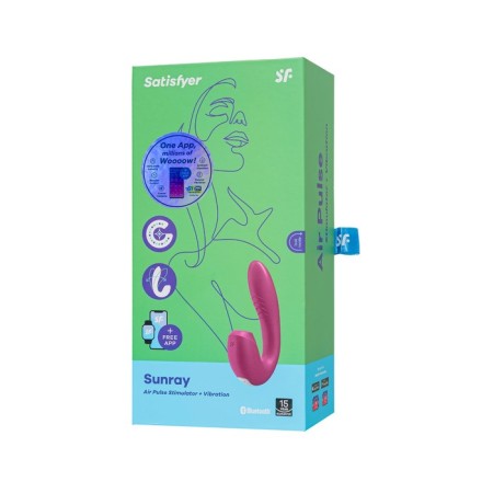 Satiffyer Sunray vibrator, with a vacuum-wave stimulator, 15 cm, silicone, pink color-16