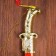 Suv. product knife, scabbard silver with red, blade 22 cm