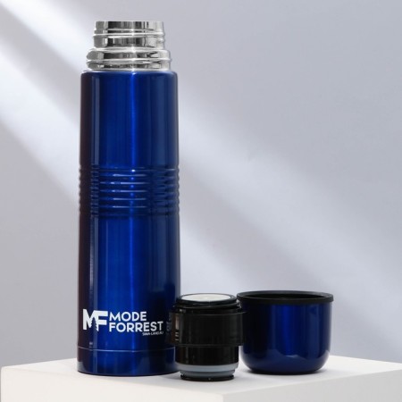 Thermos Mode Forrest, embossed, 500 ml, blue, retains heat 10-12 hours-2