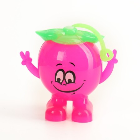 The ball is "berry", light, with a squeak, color mix