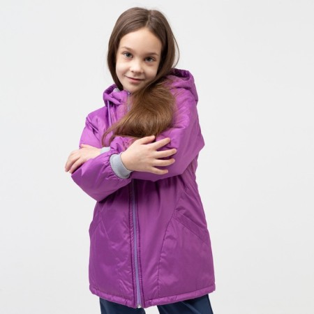 Jacket for girls, lilac color, height 122-128 cm