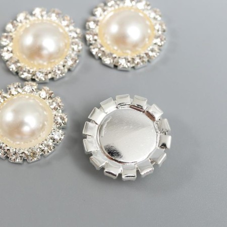 Decor for creativity Metal "Pearl in lace" set of 4 pcs 1.8x1.8x0.5 cm-1