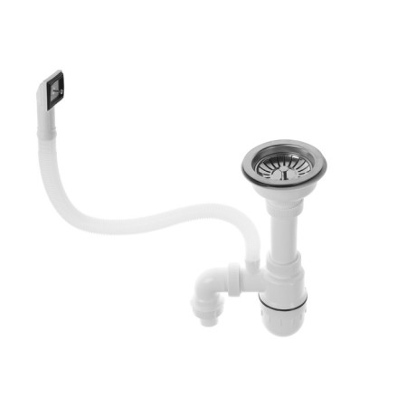 Kitchen sink "Vladiks", cut, with a siphon, 76x48 cm, left, stainless steel 0.6 mm-3
