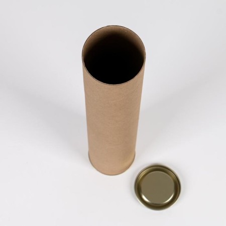 TUBUS 76x490 mm (470 mm intra -height), dense cardboard, metal cover-2