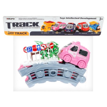 Auto traffic "Pink machine", works from batteries, road signs in the kit-9