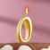 Candle for the cake number "Oval" Golden "0", large, 5.5 cm