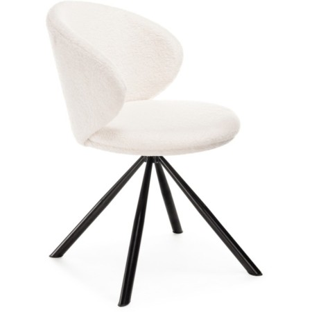 Solomon stool on the Solomon Metal Carcass, Metal/Building Fabric, Black/White 67x67x80 cm-1