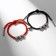 Bracelets "Demetrons" on a magnet, three turtles, black and red color, 8 cm