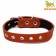 Leather collar on synthetic winterizer, dimensionless, 54 x 2.5 cm, Osh 19-47 cm, orange
