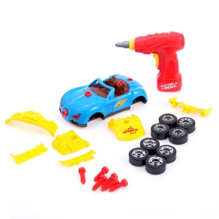 Designer "Supercar", 2 in 1, with electric screwdriver and body kit, 30 parts-1