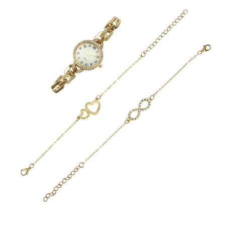 Gift set for women: Banding watch D-2.5 cm and bracelet, 2 pieces-3