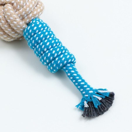 A wicker cable toy with a pen, up to 40 cm, 90 g, blue/yellow/white-4