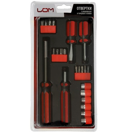Screwdrivers with a set of bits and scrap heads, plastic handles, 23 objects-2