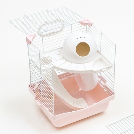 The cage for rodents is equipped, 23 x 19 x 28 cm, pink-3