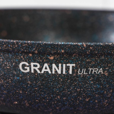 Granit Ultra Blue, D = 24 cm, removable handle, anti -stick coating, black color-7