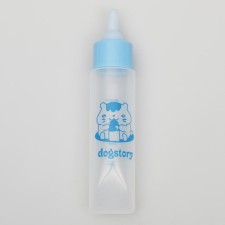 A bottle for feeding rodents of 30 ml with silicone nipple (short nose), blue