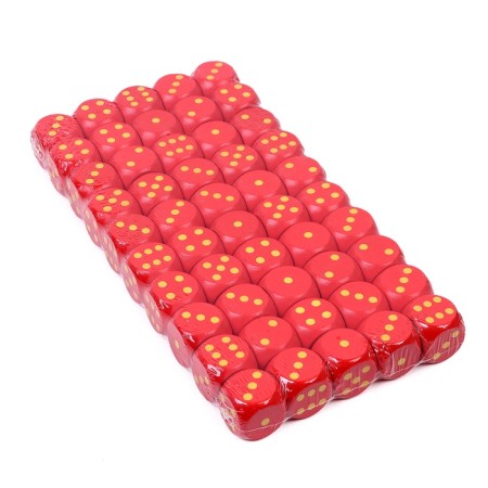 Playing bones, 2.5 × 2.5 cm, set 50 pcs, red-1