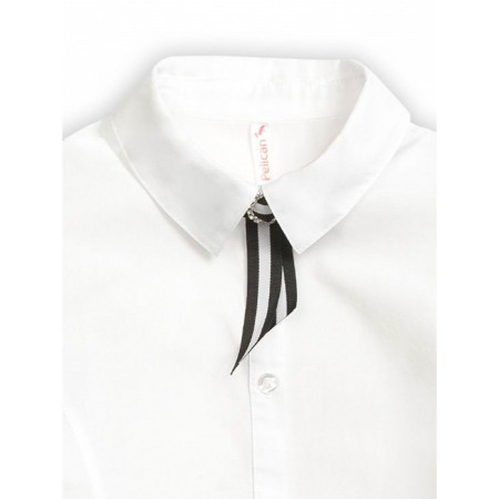 Блузка для девочек, рост 152 см, цвет белый-2