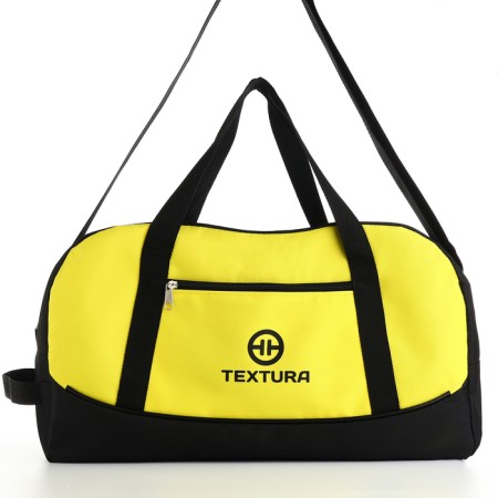 Sports bag, textura, average size, black color/lemon-4