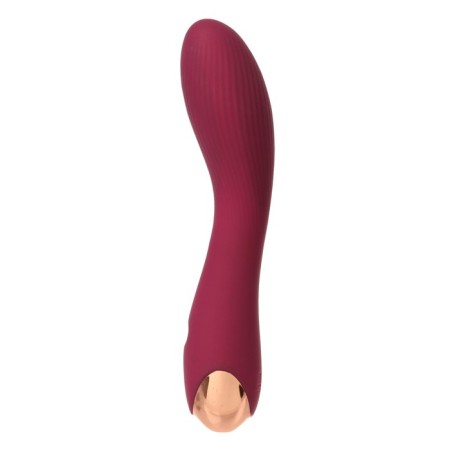 Vibrator with stimulation of the point G, 18 x3.8 cm, burgundy-3