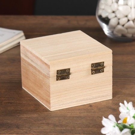 Casket wood for painting square 6.5x8.5x8.5 cm-4
