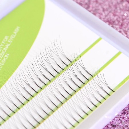Eyelashes for extension, bundles, 11 mm, thickness 0.07 mm, bend C, 120 bundles, black color black-1