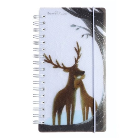 Note book A6-, 80 sheets in a cage on the crest of Cute Journal mini, plastic cover, elastic band, tinted block 80 g/m2, mix-2