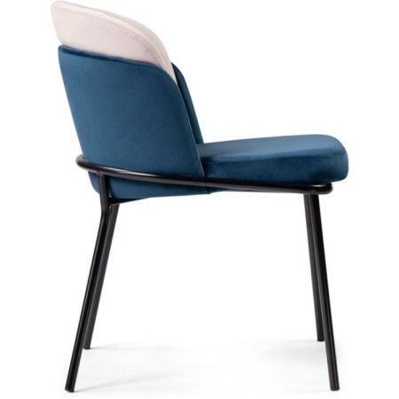 Shylim Metal/velor stool/velor, black/blue 54x60x76 cm-2