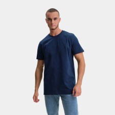 T-shirt male, dark blue color, mixing print, size S