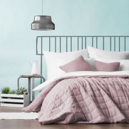Jerry set: a coverlet 230 x 250 cm, pillowcase 45 x 45 cm - 2 pcs, powder color-1