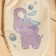 Moacher "Mitten" Elephant with print, cotton/nettle, 18x11cm