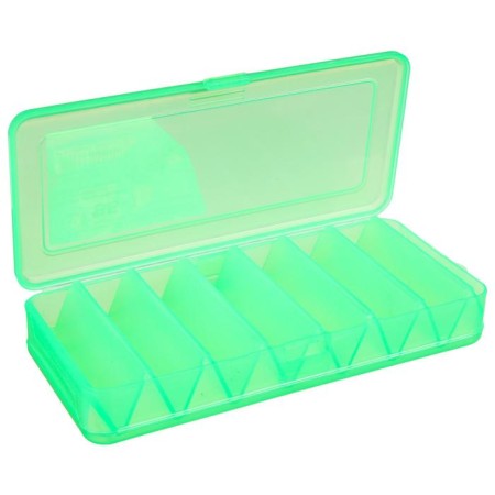 Box for wobblers and balancers VB-1, green color, 2-way, 7+7 departments, 190 × 85 × 35 mm-1