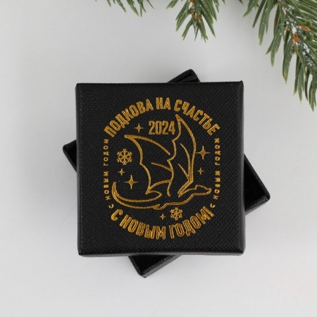 Horseshoe with a dragon in the box "Wealth in the New Year", 3.5 x 3.5 cm-1