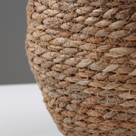 Kashpo wicker "Kenya" round with handles, 25.5x25x23 cm, natural-3