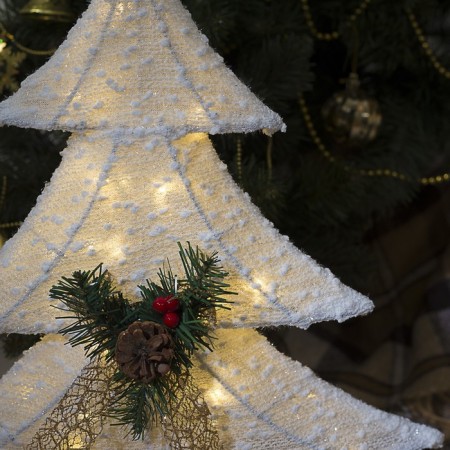 LED figure "Christmas tree" 40 × 50 × 10 cm, metal, textiles, 220 V, glow warm white-2