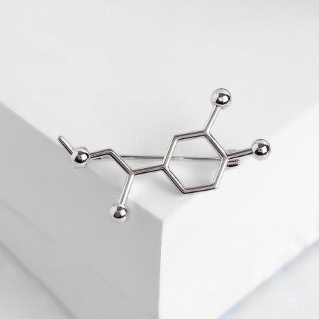 Brooch "Molecule", color silver-3