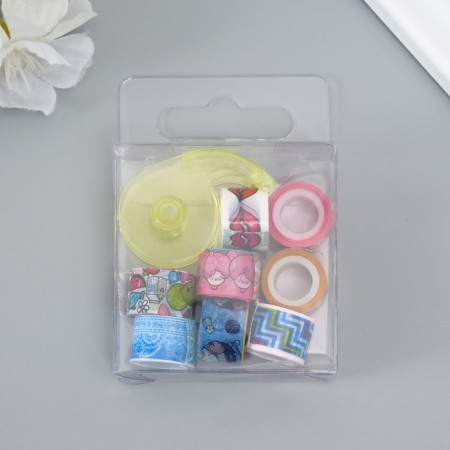 Adhesive tape decorative with a holder (set of 8 pcs) width 1.2 cm length 2.8 meters mix-7