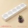 The shape for mousse desserts and baking is the “Circle”, 39 × 8 × 4.7 cm, 5 cells (D = 7.2 cm), white color