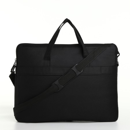 Laptop bag with a zipper, outer pocket, black color-2