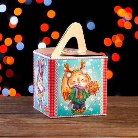 Gift box "Bunny", large cube, 12 x 12 x 12 cm-1