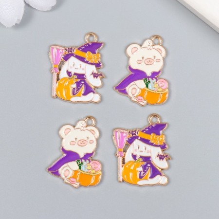 Decor for creativity Metal, enamel "Beast and Halloween" set 2 pcs 2.4x2 cm
