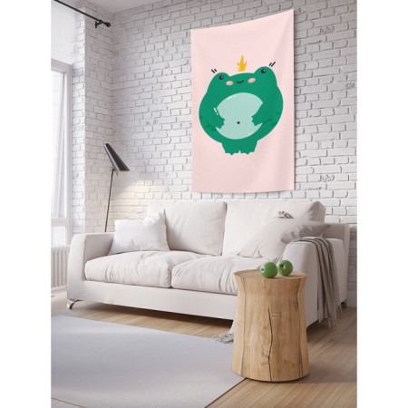 Decorative panel with photo printing "Satisfied frog", vertical, size 100x150 cm